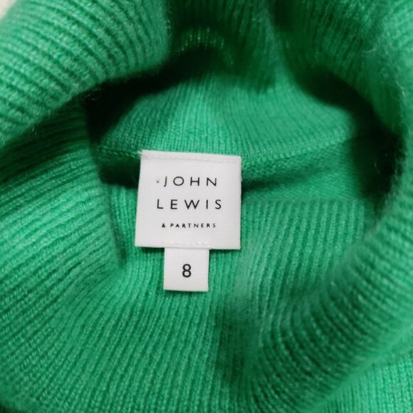 John Lewis Green Soft Cashmere Turtleneck Pullover Sweater Women's Size 8 - Picture 8 of 12